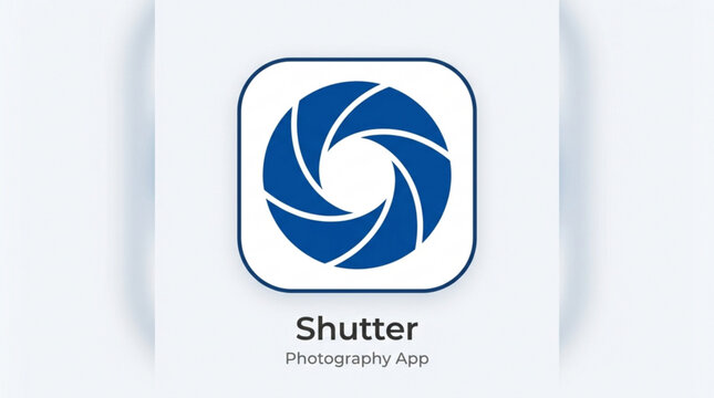 Camera shutter icon vector graphic for photography app or website button