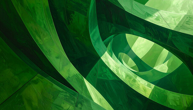 Abstract green swirls