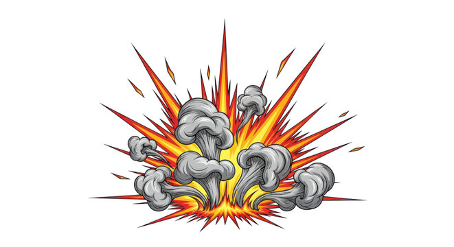 Explosion Burst Effect with Smoke and Flames