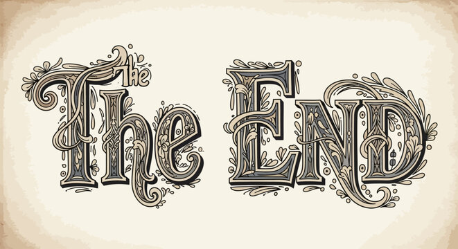 The end typographic illustration design.