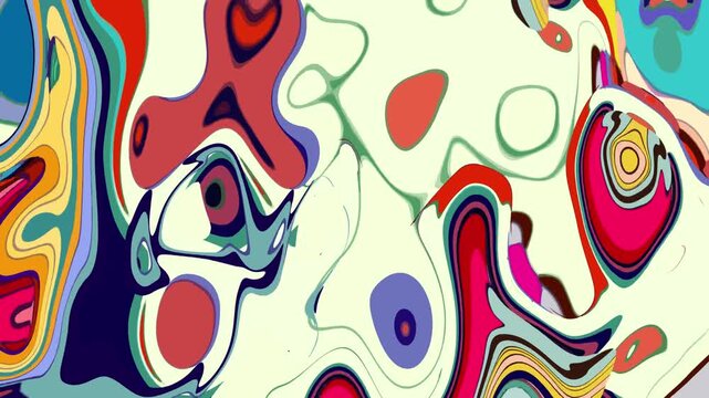 Colorful abstract psychedelic swirl pattern with vibrant organic shapes