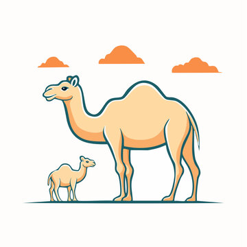 Camel and Calf Illustration