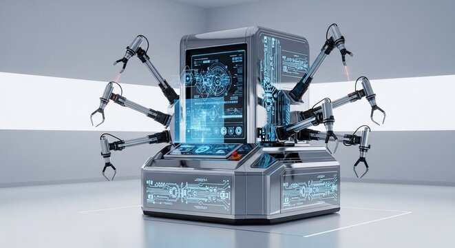 Robotic machine with mechanical arms