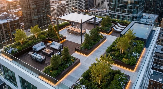 Rooftop terrace urban relaxation