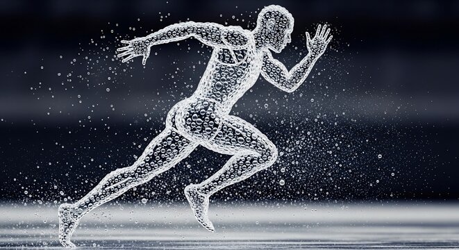 Running figure abstract concept
