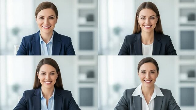 Professional Business Woman Headshots Collage for Corporate Profile and LinkedIn Personal Branding