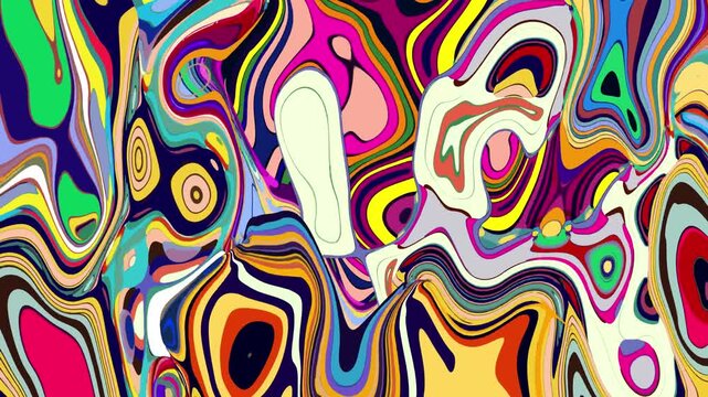 Vibrant abstract psychedelic swirl pattern with bold colors