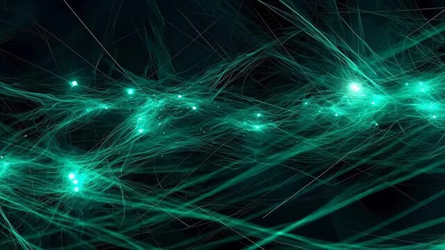 Digital green black network geometric abstract background