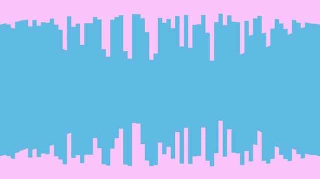 Animated pink bars pulsate on black backdrop, abstract loop motion graphics