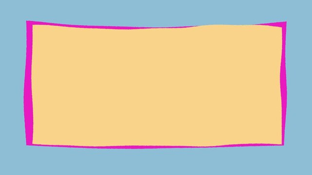 Animated banner with pink border and copy space on light blue background