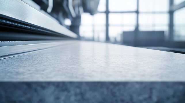 Close-up of paper being fed into an industrial printing press showcasing intricate textures and details