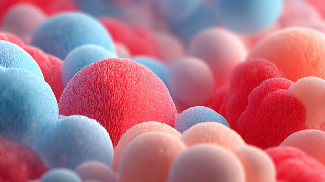 Playful 3D abstract background with puffy soft squishy shapes