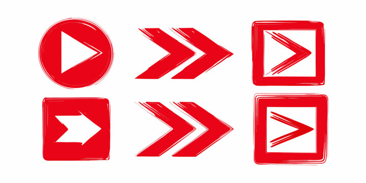 red arrow icons in various shapes and styles