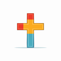 Fototapeta premium Colorful Christian Cross Symbol