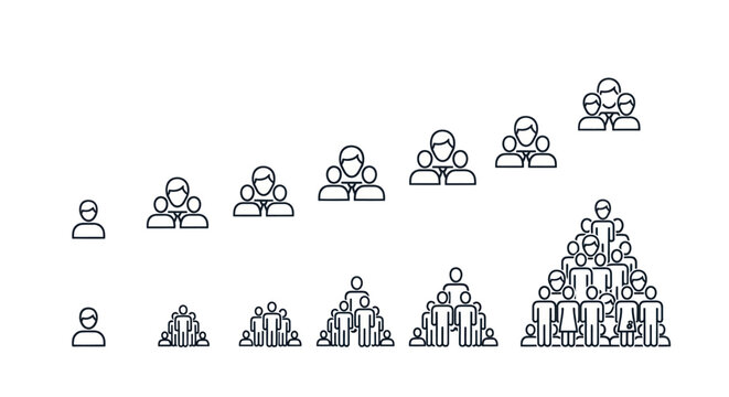 People group icons growth and development