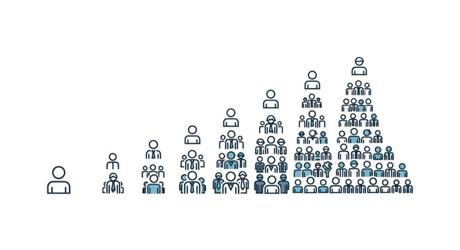 People growth chart increasing social representation