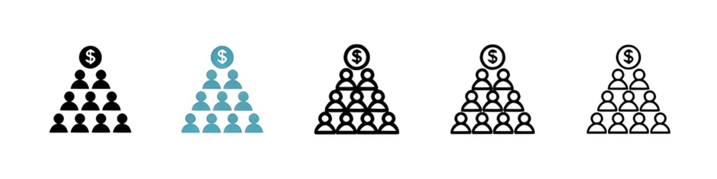 Ponzi scheme line icon vector set. Thin line customizable illustration. Contour symbol. Vector isolated outline drawing. Editable stroke