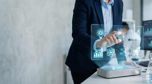 Interactive Holographic User Interface in Modern Office Setting