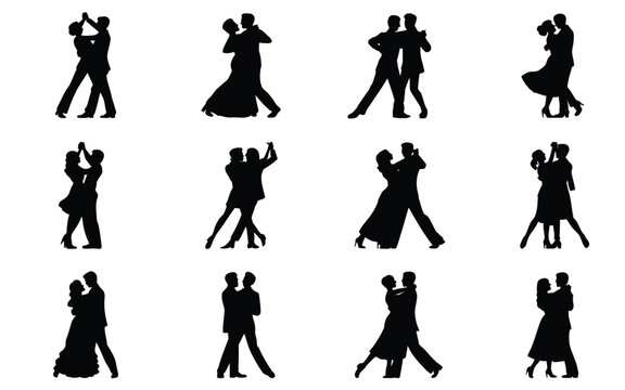 Love Heart and Broken Heart Silhouette Icons Bundle &ndash; Romantic Valentine Symbols, Wings and Arrow Vector Collection

Romantic Dancing Couple Silhouette Bundle &ndash; Ballroom Dance, Tango and Wedding Party