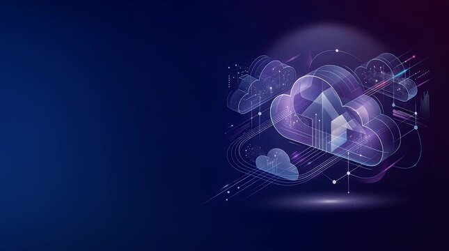 Futuristic Cloud Computing Visualization with Holographic Design