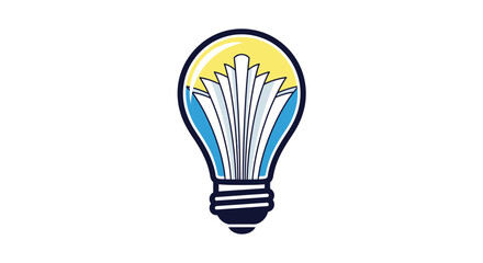 Fototapeta premium Creative light bulb icon with an open book inside as a symbol of education and knowledge.
