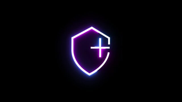 Neon line plus symbol icon animation background.