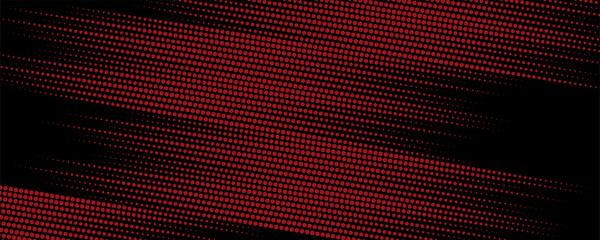 Fototapeta premium Halftone dots red and blue color pattern gradient grunge texture background. Dot pop art comic sport style vector illustration. modern background