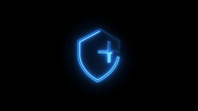 Neon line plus symbol icon animation background.