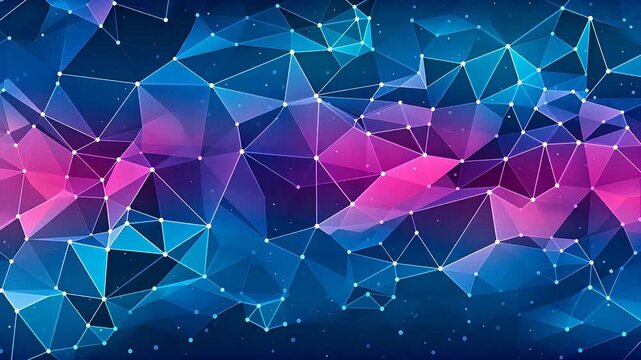 Digital purple blue point line starry sky abstract background
