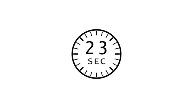 23 Second Countdown Timer Clock Illustration on White Background