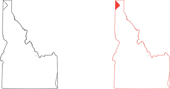 Simple map illustration of oregon state with red highlighted border Vector