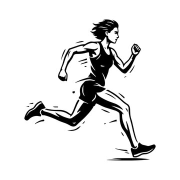 Fast Running Athlete Silhouette Vector Illustration