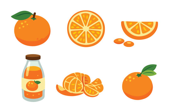 orange fruit juice element bundle set
