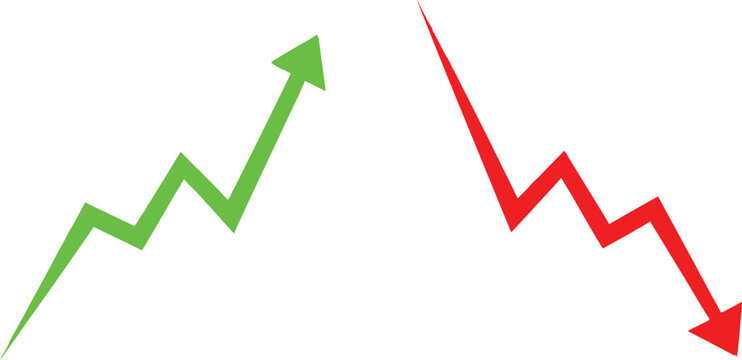 Up and down arrow trend line illustration Vector