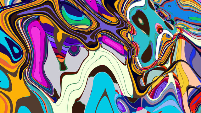 Vibrant abstract swirl pattern with colorful fluid shapes