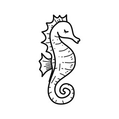 Fototapeta premium Seahorse Coloring Page Cute Ocean Animal Printable for Kids