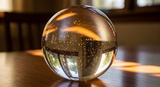 glass ball on the table