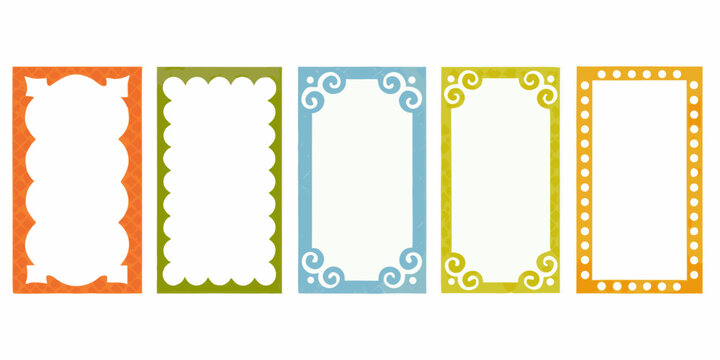 vector frame collection in bold solid colors decorative borders