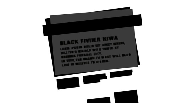 Redacted Confidential Document with Black Bars Censoring Text Content