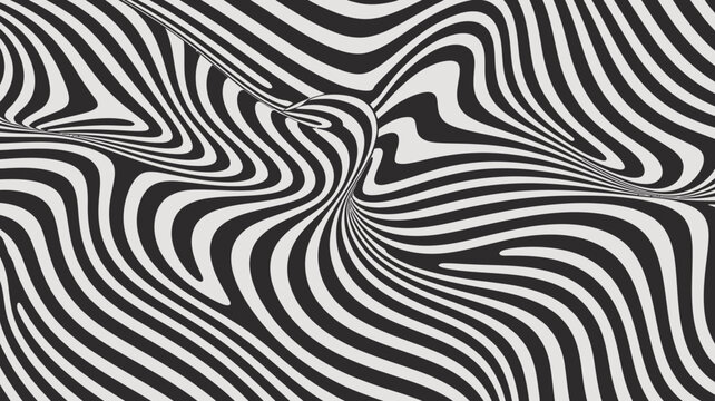 zebra skin texture, Abstract Black and White Wavy Pattern