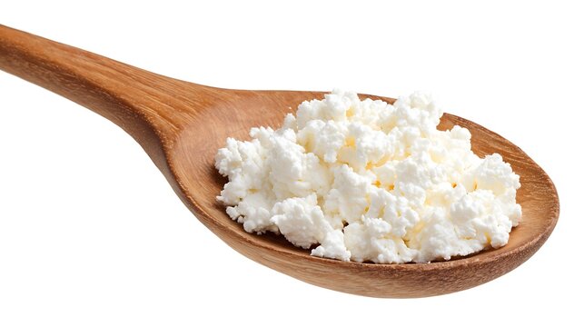Cottage Cheese in Wooden Spoon / 木製スプーンに乗ったカッテージチーズ