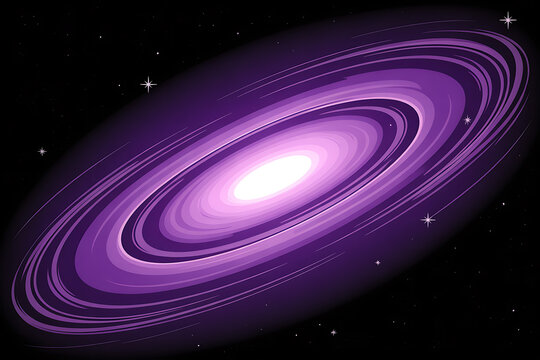 Purple Galaxy with Rings in Space