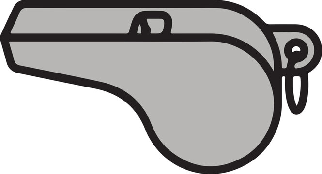 Referee Whistle Icon for Football, Soccer and Sports Coaching, football, soccer, basketball, sports coaching, training, fitness apps, school physical education, tournaments, and game graphics. 