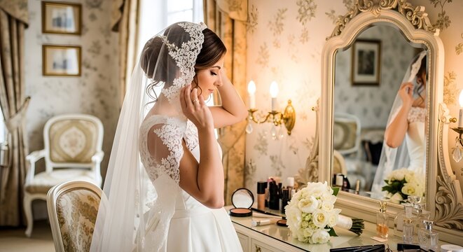 bride in the wedding dress
