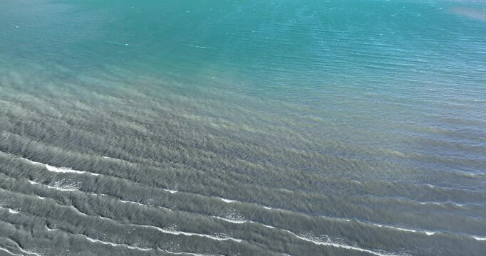 Aerial footage of beautiful lake landscape in tibet,China