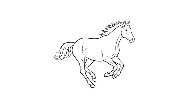 Running Horse in Motion Galloping Fast.