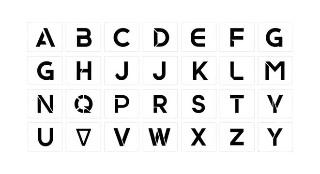 Modern Geometric Alphabet Letters Stencil Set