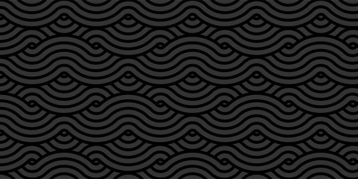 Traditional Japanese seamless wave pattern. Elegant dark geometric oriental vector illustration. Seamless pattern.