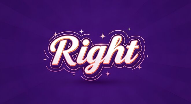 Magical Purple Glowing Right Choice 3D Typography