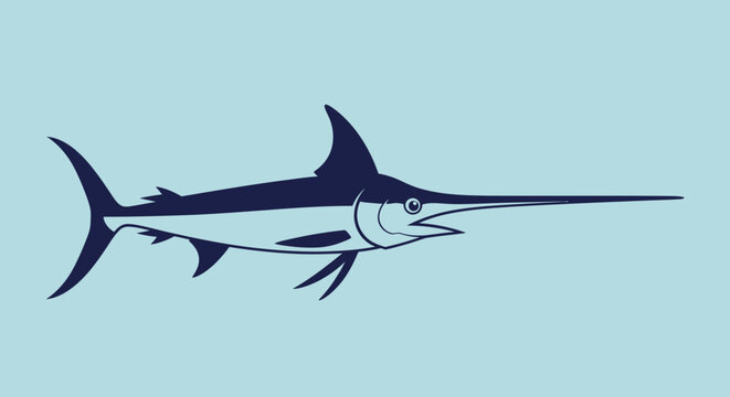 Blue Marlin Silhouette Illustration